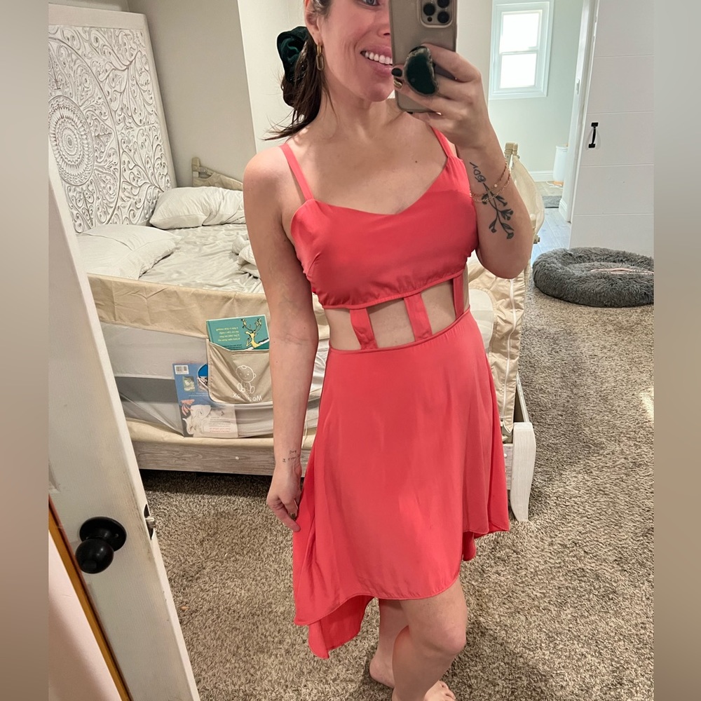 Coral sun dress